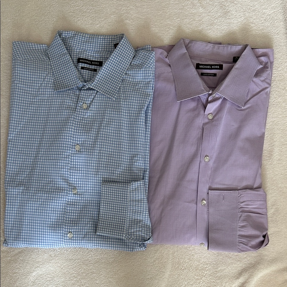 Michael Kors Men's Dress Shirts in Blue and Purple